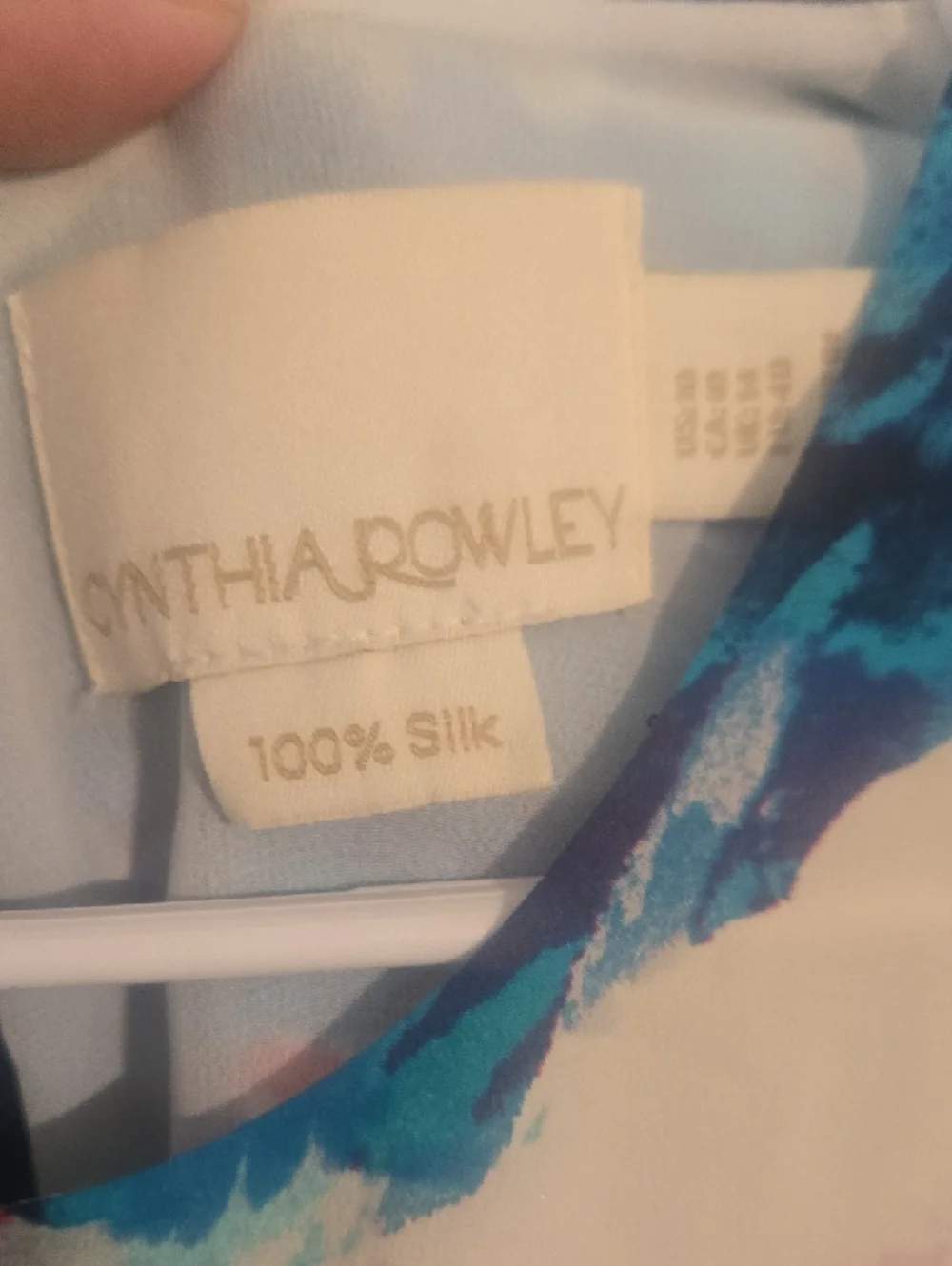 Cynthia Rowley Blue Teal Watercolor Silk Dress - Picture 2 of 8